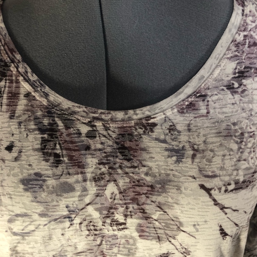 Coldwater Creek XL cream and purple long sleeve top.
